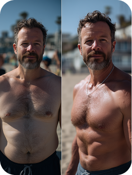 Man - Before and After using Lifecell Muscle