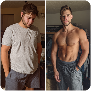 Man - Before and After using Lifecell Muscle