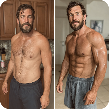 Man - Before and After using Lifecell Muscle